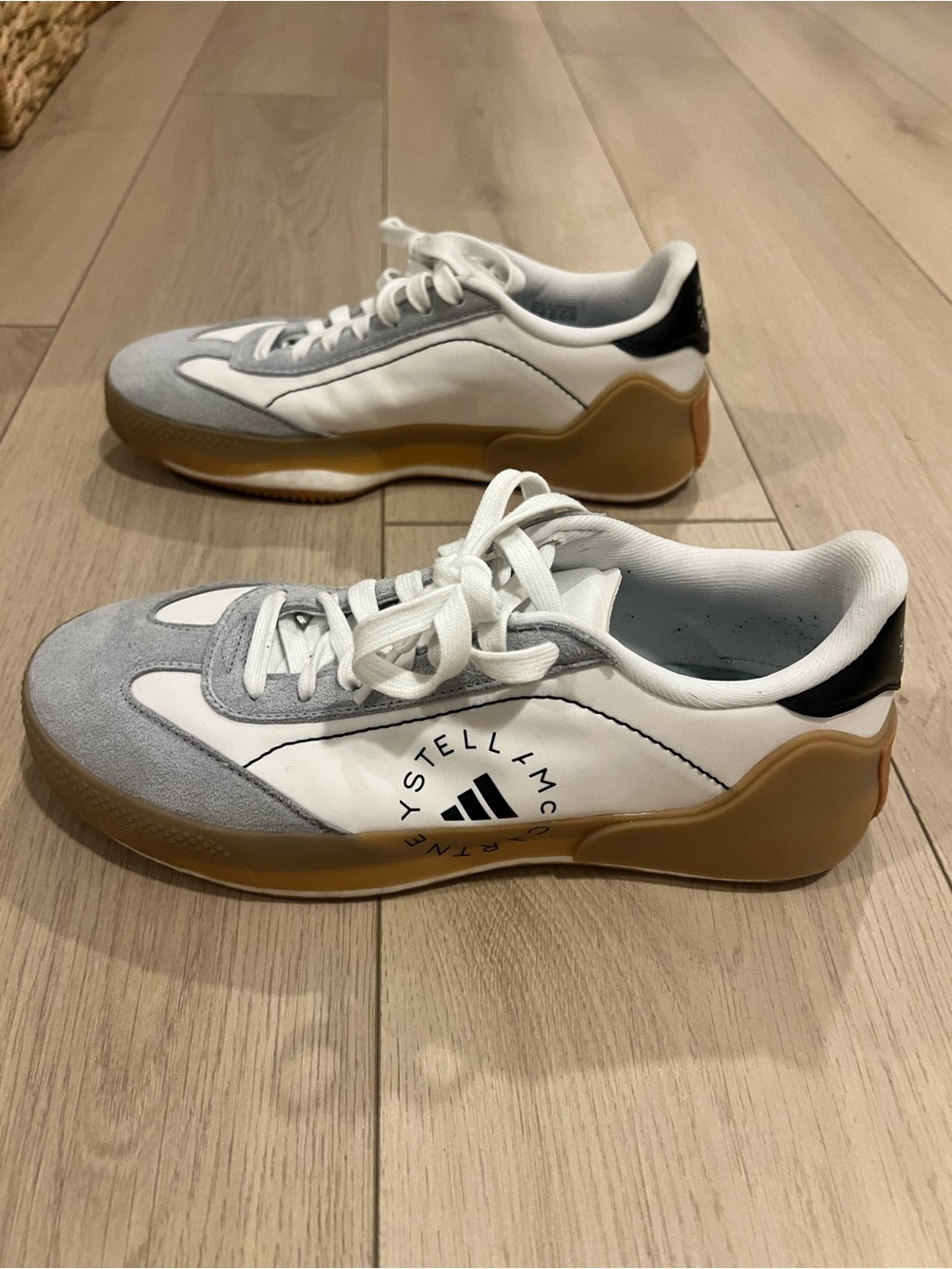 Adidas by Stella McCartney White, Gray & Gum Low-Top Sneakers